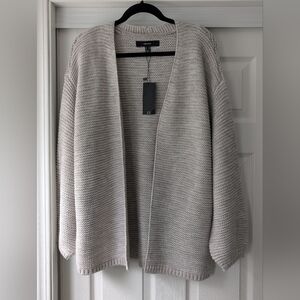 Vero Moda Light Gray Open-Front Cardigan, pockets, US M